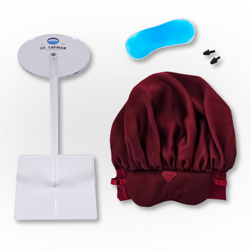 The Curly Girl Bundle – Satin Sleep Bonnet, Stand, and Earplugs