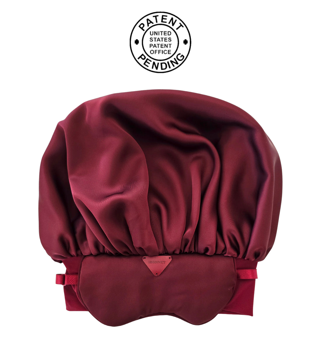 iBonnet® (REM Red) 2-in-1 Adjustable Satin Hair Bonnet and Eye Mask with Gel Insert