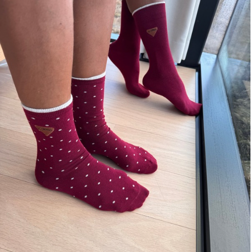 Bamboo Socks - Red Polka Dots by St. Cayman