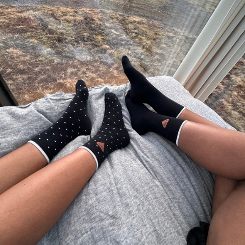 Bamboo Socks - Black Polka Dots by St. Cayman