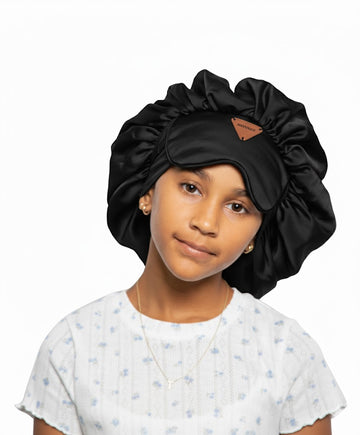 iBonnet® Kids 2-in-1 Adjustable Satin Hair Bonnet and Eye Mask with Gel Insert